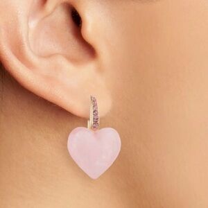 BaubleBar Pink Heart Drop Earrings Cupid certified style